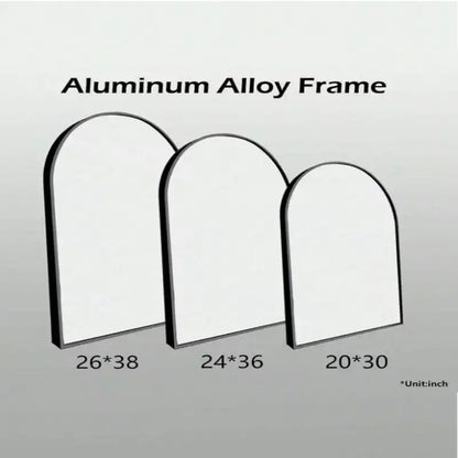 Miroir de cheminée arqué 26 x 38, Noir/Doré-HOMLUX : Cadre en métal, fixation murale, décor moderne