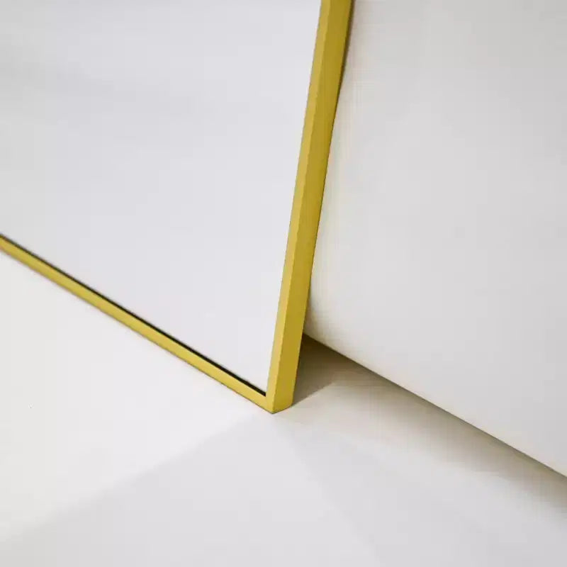 Miroir de cheminée arqué 26 x 38, Noir/Doré-HOMLUX : Cadre en métal, fixation murale, décor moderne