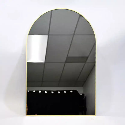 Miroir de cheminée arqué 26 x 38, Noir/Doré-HOMLUX : Cadre en métal, fixation murale, décor moderne