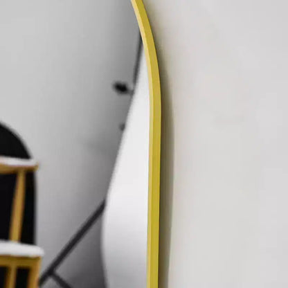 Miroir de cheminée arqué 26 x 38, Noir/Doré-HOMLUX : Cadre en métal, fixation murale, décor moderne