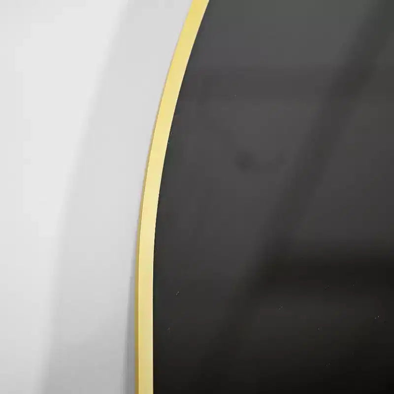 Miroir de cheminée arqué 26 x 38, Noir/Doré-HOMLUX : Cadre en métal, fixation murale, décor moderne