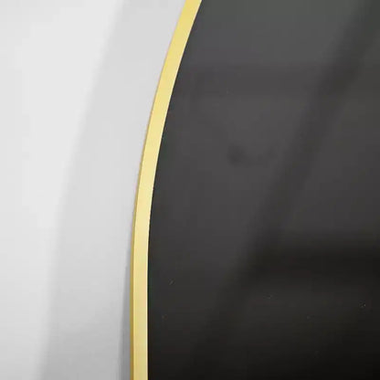Miroir de cheminée arqué 26 x 38, Noir/Doré-HOMLUX : Cadre en métal, fixation murale, décor moderne