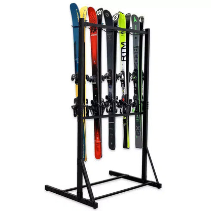 Trépied triangulaire pour skis G-Ski, couleur sarcelle | Contient 5 paires de skis