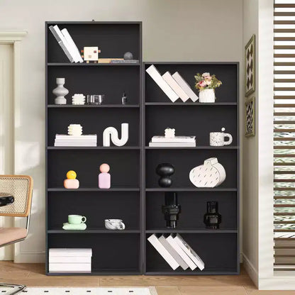Sweetcrispy Étagère à Livres Industrielle à 5 Niveaux - Grande Bibliothèque Ouverte Autoportante de 135 cm