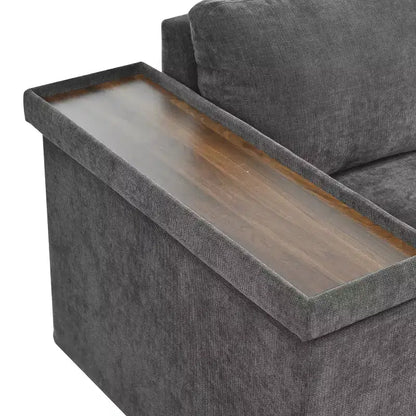 Canapé sectionnel 91,5W, canapé-lit escamotable avec accoudoir de rangement -Christopher Knight Home