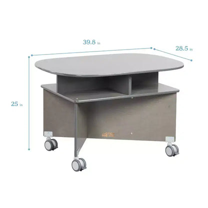 Table de collaboration mobile avec rangement ECR4Kids, mobilier polyvalent