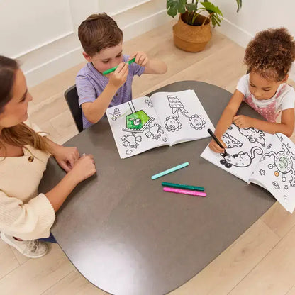 Table de collaboration mobile avec rangement ECR4Kids, mobilier polyvalent