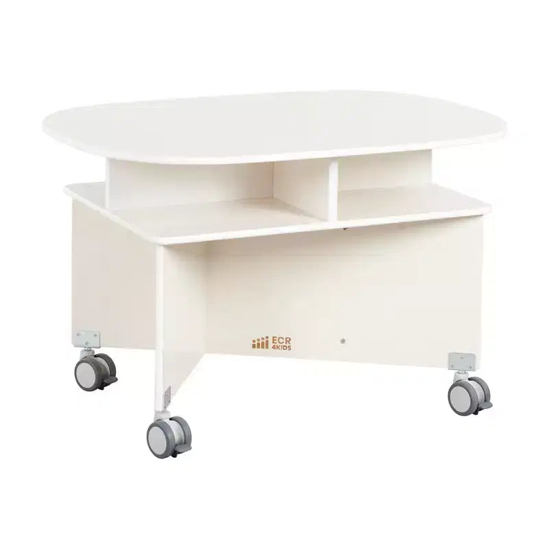 Table de collaboration mobile avec rangement ECR4Kids, mobilier polyvalent