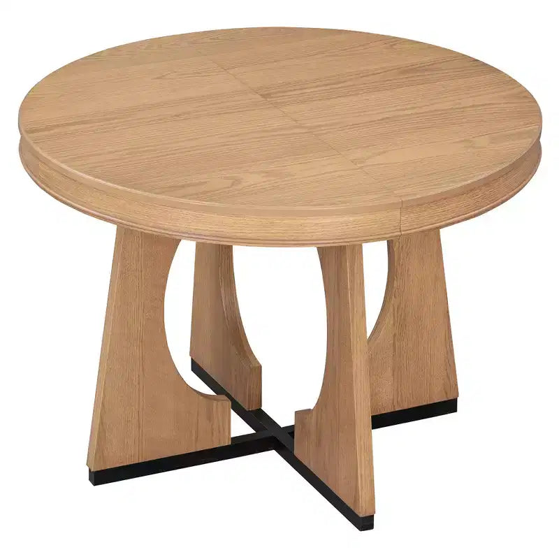 Ensemble de salle à manger fonctionnel Whisen 5 pièces, style rustique rétro, avec 1 table extensible et 4 chaises rembourrées