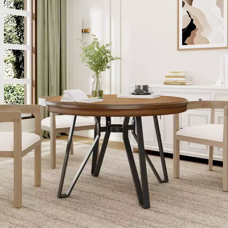 Table de salle à manger ronde Christopher Knight Home Wedy 46.85, 4 places, avec pieds épingle