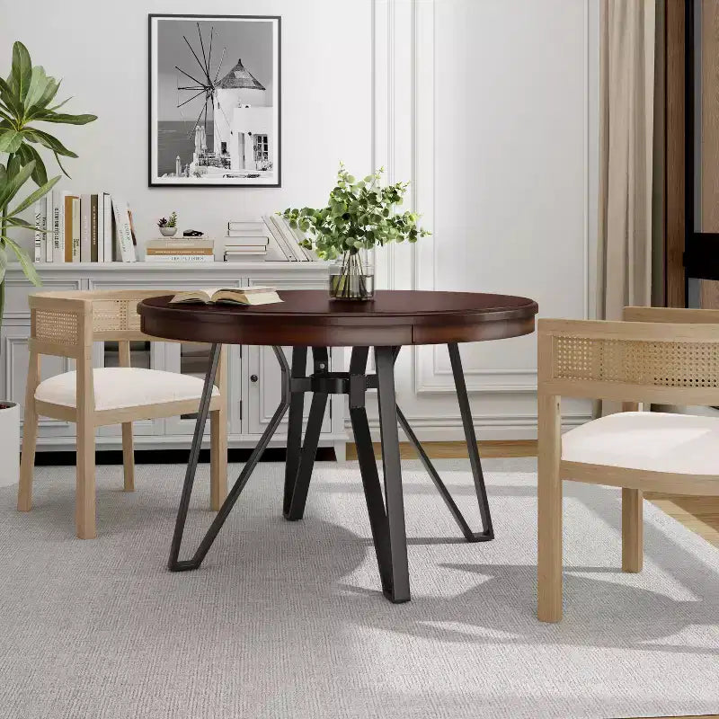 Table de salle à manger ronde Christopher Knight Home Wedy 46.85, 4 places, avec pieds épingle