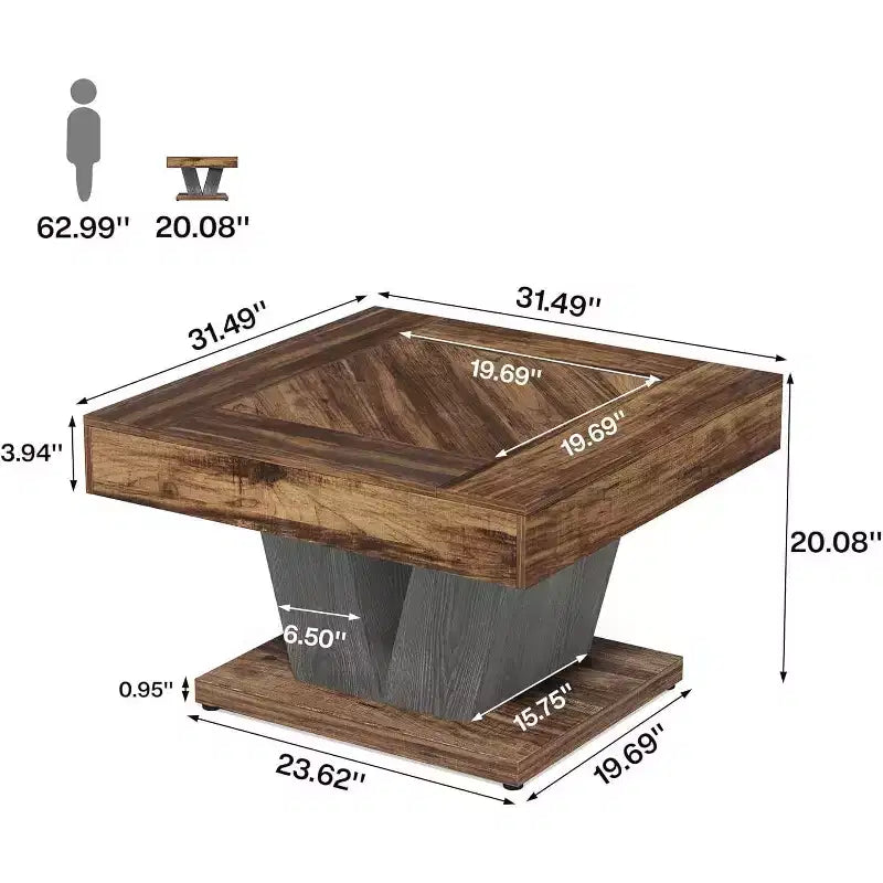 Tribesigns Table Basse Carrée 31,5 Po