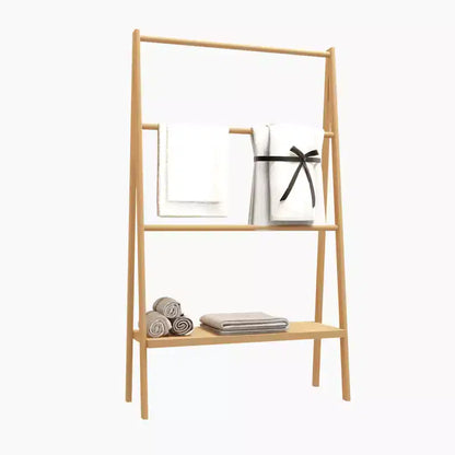Échelle porte-serviettes en bambou, porte-vêtements autoportant avec étagère de rangement, séchoir de salle de bain, présentoir pour chambre à coucher, dressing, buanderie
