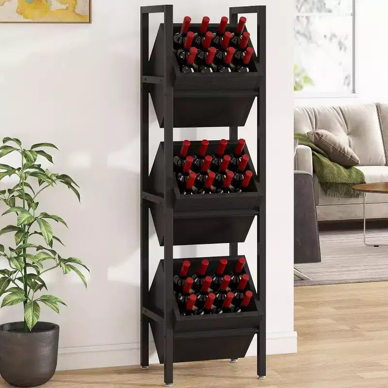 Étagères verticales en bois à 3 niveaux