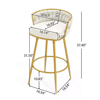 Lot de 2 tabourets de bar pivotants hauteur comptoir, dossier bas, rembourrés, pour salle à manger, pub, cuisine avec repose-pieds - Christopher Knight Home
