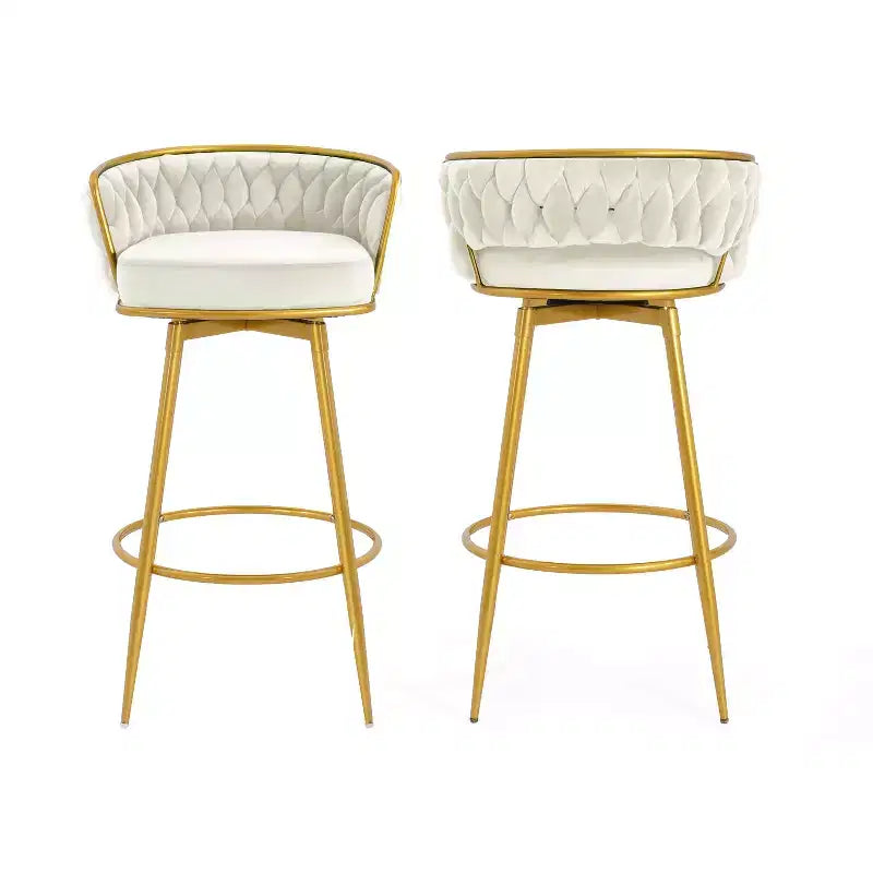 Lot de 2 tabourets de bar pivotants hauteur comptoir, dossier bas, rembourrés, pour salle à manger, pub, cuisine avec repose-pieds - Christopher Knight Home