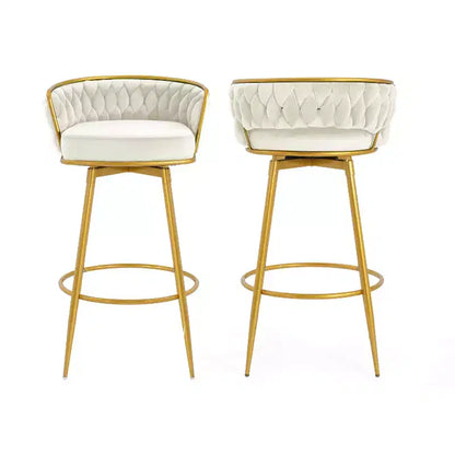 Lot de 2 tabourets de bar pivotants hauteur comptoir, dossier bas, rembourrés, pour salle à manger, pub, cuisine avec repose-pieds - Christopher Knight Home
