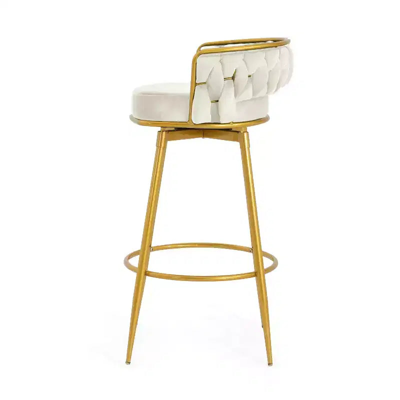 Lot de 2 tabourets de bar pivotants hauteur comptoir, dossier bas, rembourrés, pour salle à manger, pub, cuisine avec repose-pieds - Christopher Knight Home