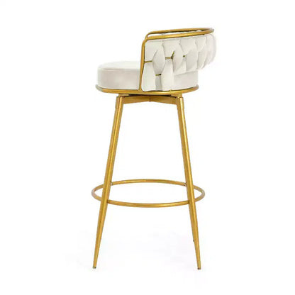 Lot de 2 tabourets de bar pivotants hauteur comptoir, dossier bas, rembourrés, pour salle à manger, pub, cuisine avec repose-pieds - Christopher Knight Home