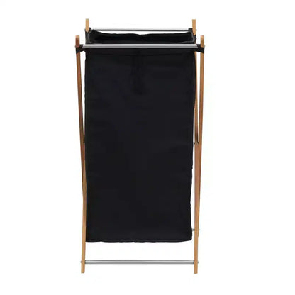 Panier à linge en bambou en X, doublure lavable et cadre en bambou, naturel