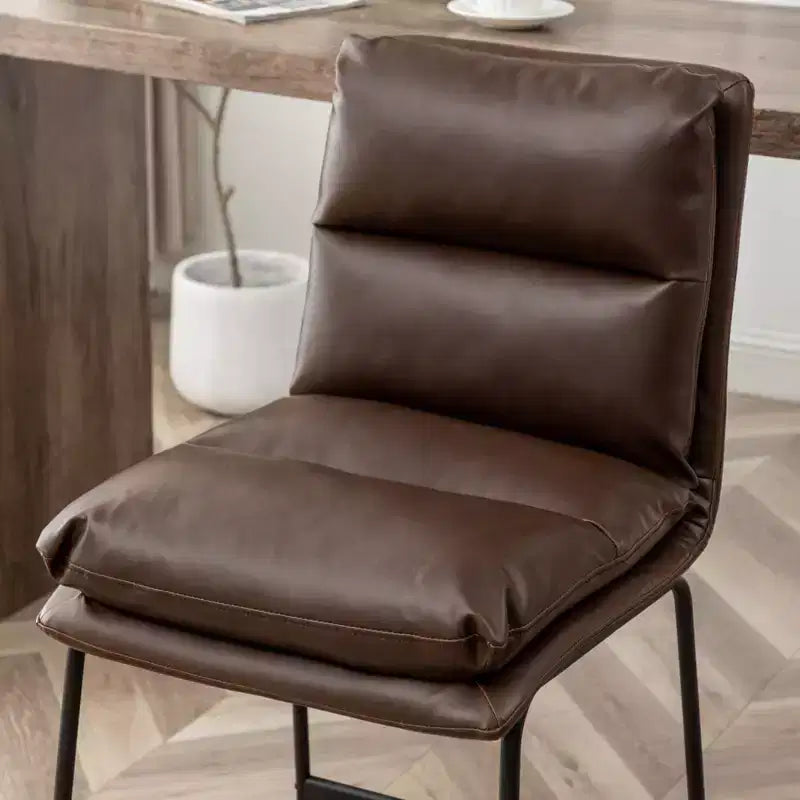 Tabourets de comptoir rembourrés Roundhill Furniture Milos, hauteur 66 cm, marron antique, lot de 2