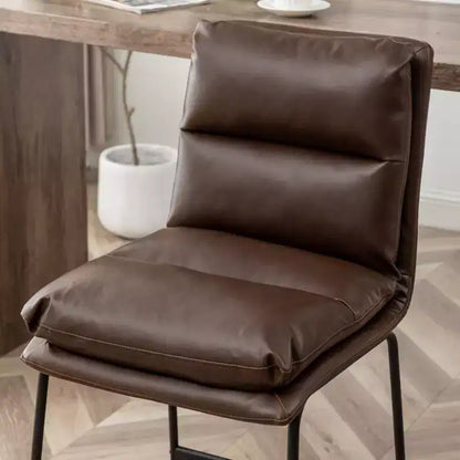 Tabourets de comptoir rembourrés Roundhill Furniture Milos, hauteur 66 cm, marron antique, lot de 2