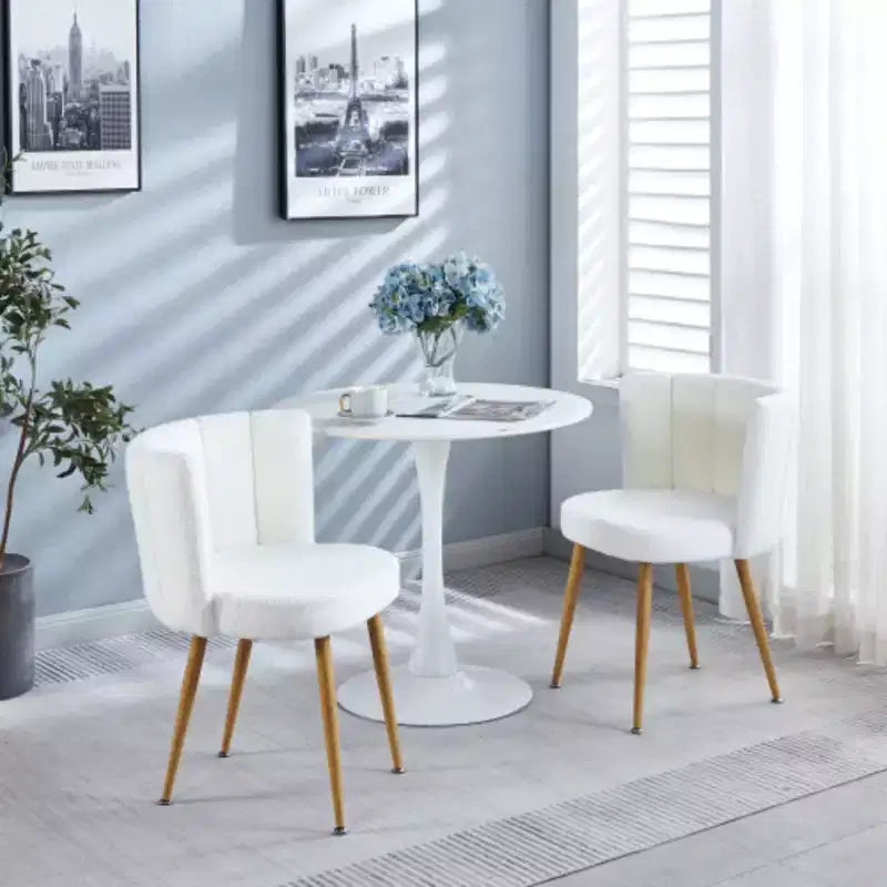 2-Pack Iron-Legged Dining Chairs with Cushioned Seats, Versatile for Any Room
