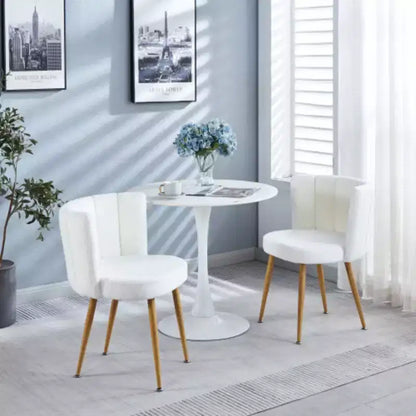 2-Pack Iron-Legged Dining Chairs with Cushioned Seats, Versatile for Any Room