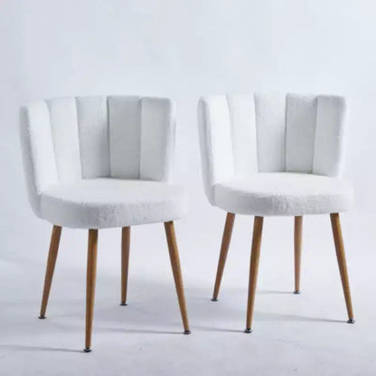 Lot de 2 chaises de salle à manger à pieds en fer avec sièges rembourrés, polyvalentes pour toutes les pièces