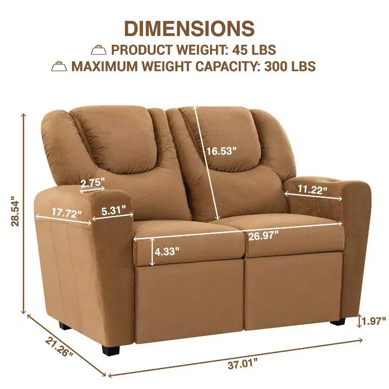 Causeuse inclinable de luxe pour enfants Home Imports Emporium - Causeuse inclinable chic avec fonction de poussée-dossier