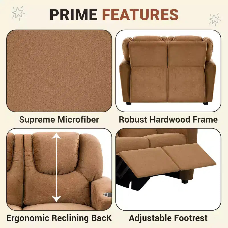 Causeuse inclinable de luxe pour enfants Home Imports Emporium - Causeuse inclinable chic avec fonction de poussée-dossier