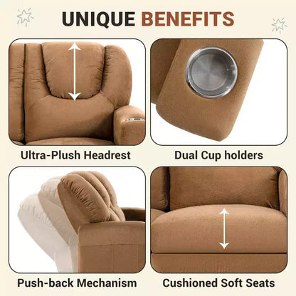 Causeuse inclinable de luxe pour enfants Home Imports Emporium - Causeuse inclinable chic avec fonction de poussée-dossier