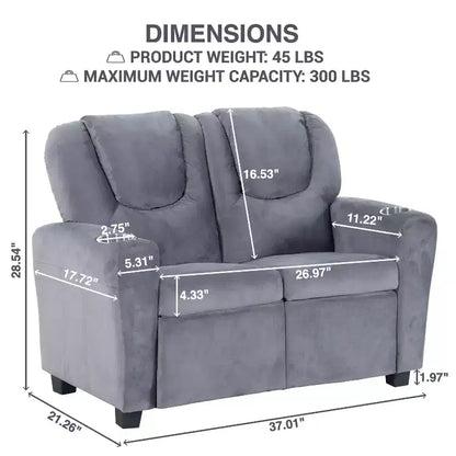 Causeuse inclinable de luxe pour enfants Home Imports Emporium - Causeuse inclinable chic avec fonction de poussée-dossier