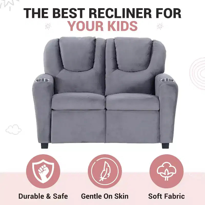 Causeuse inclinable de luxe pour enfants Home Imports Emporium - Causeuse inclinable chic avec fonction de poussée-dossier