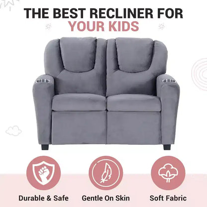 Causeuse inclinable de luxe pour enfants Home Imports Emporium - Causeuse inclinable chic avec fonction de poussée-dossier