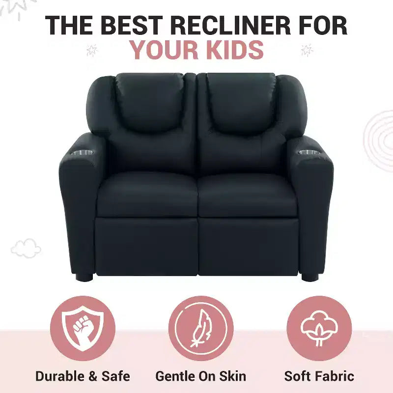 Causeuse inclinable de luxe pour enfants Home Imports Emporium - Causeuse inclinable chic avec fonction de poussée-dossier