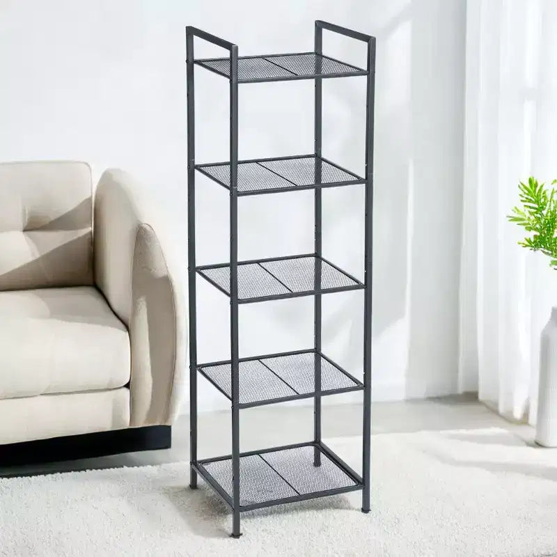 Étagère de rangement à 5 niveaux, étagère de salle de bain, étagère à plantes extensible avec étagère réglable, pour salle de bain, salon, balcon, cuisine
