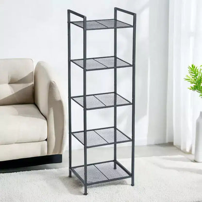 Étagère de rangement à 5 niveaux, étagère de salle de bain, étagère à plantes extensible avec étagère réglable, pour salle de bain, salon, balcon, cuisine