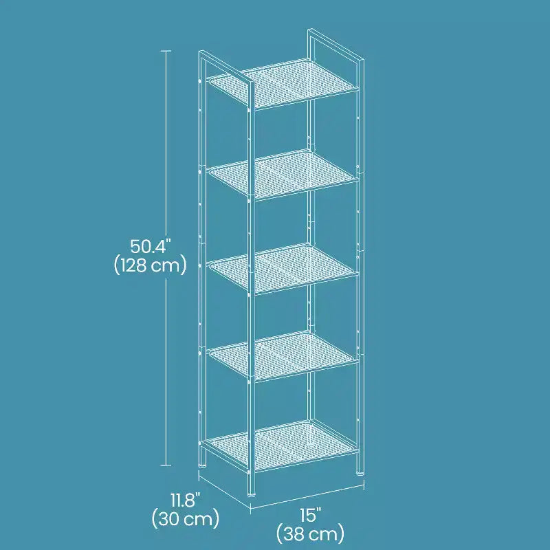 Étagère de rangement à 5 niveaux, étagère de salle de bain, étagère à plantes extensible avec étagère réglable, pour salle de bain, salon, balcon, cuisine