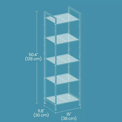 Étagère de rangement à 5 niveaux, étagère de salle de bain, étagère à plantes extensible avec étagère réglable, pour salle de bain, salon, balcon, cuisine