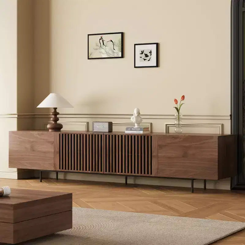 Luck Live Mid-Century Modern 94.48 tv stand medieval modern walnut color TV cabinet