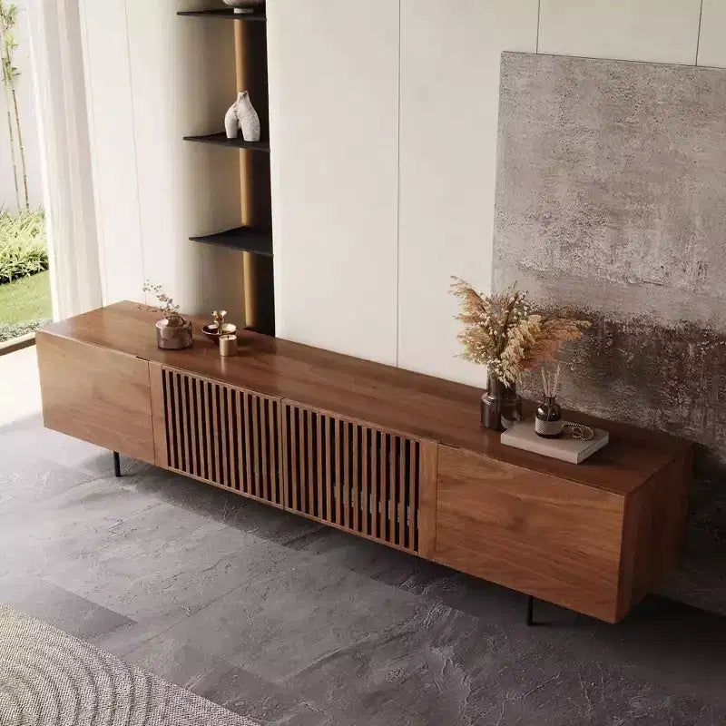 Meuble TV Luck Live Mid-Century Modern 94.48, couleur noyer, style médiéval moderne