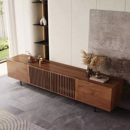 Meuble TV Luck Live Mid-Century Modern 94.48, couleur noyer, style médiéval moderne