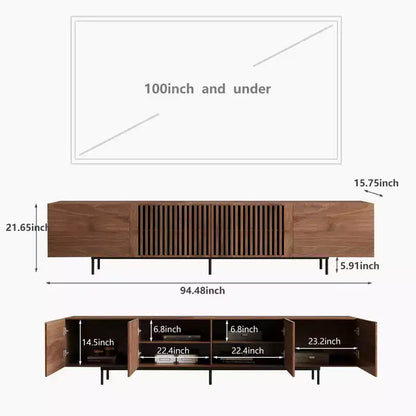 Meuble TV Luck Live Mid-Century Modern 94.48, couleur noyer, style médiéval moderne