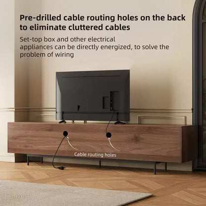 Meuble TV Luck Live Mid-Century Modern 94.48, couleur noyer, style médiéval moderne