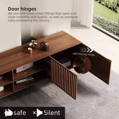 Meuble TV Luck Live Mid-Century Modern 94.48, couleur noyer, style médiéval moderne