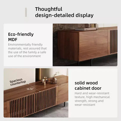 Meuble TV Luck Live Mid-Century Modern 94.48, couleur noyer, style médiéval moderne
