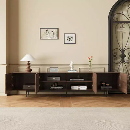 Meuble TV Luck Live Mid-Century Modern 94.48, couleur noyer, style médiéval moderne