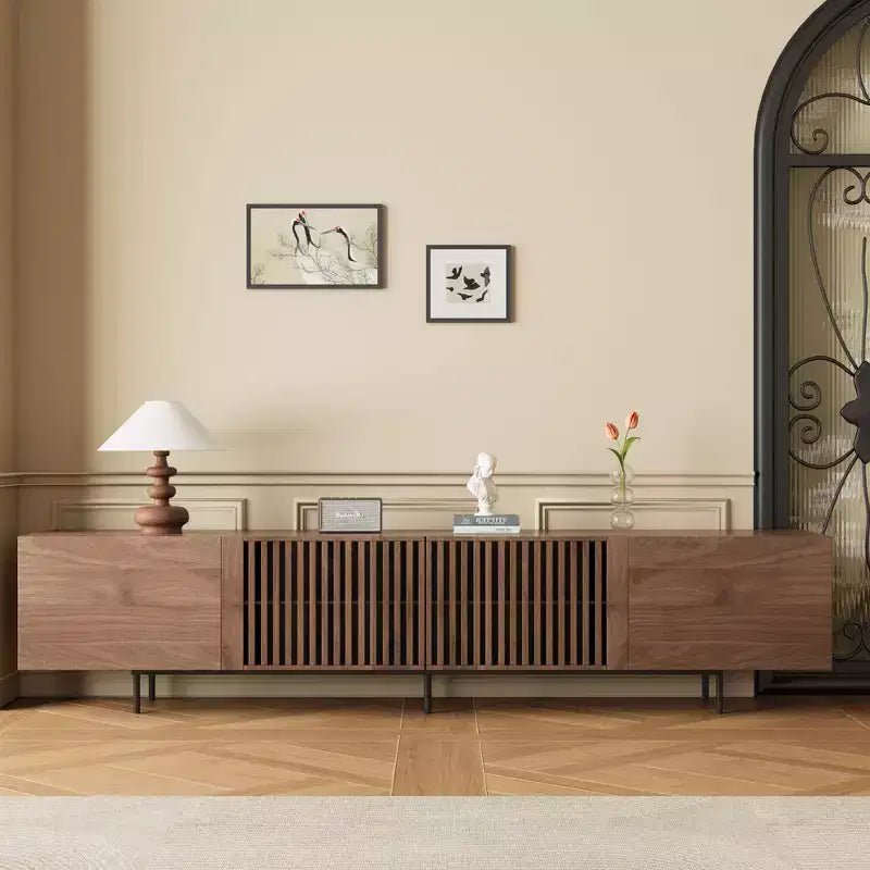 Meuble TV Luck Live Mid-Century Modern 94.48, couleur noyer, style médiéval moderne