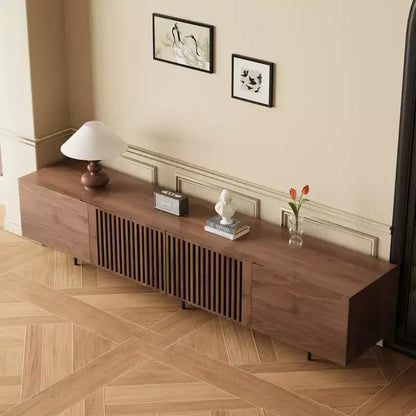 Meuble TV Luck Live Mid-Century Modern 94.48, couleur noyer, style médiéval moderne